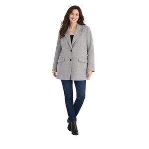 ZARA Wool Blend M-L Gray Buttoned Blazer Jacket Womens